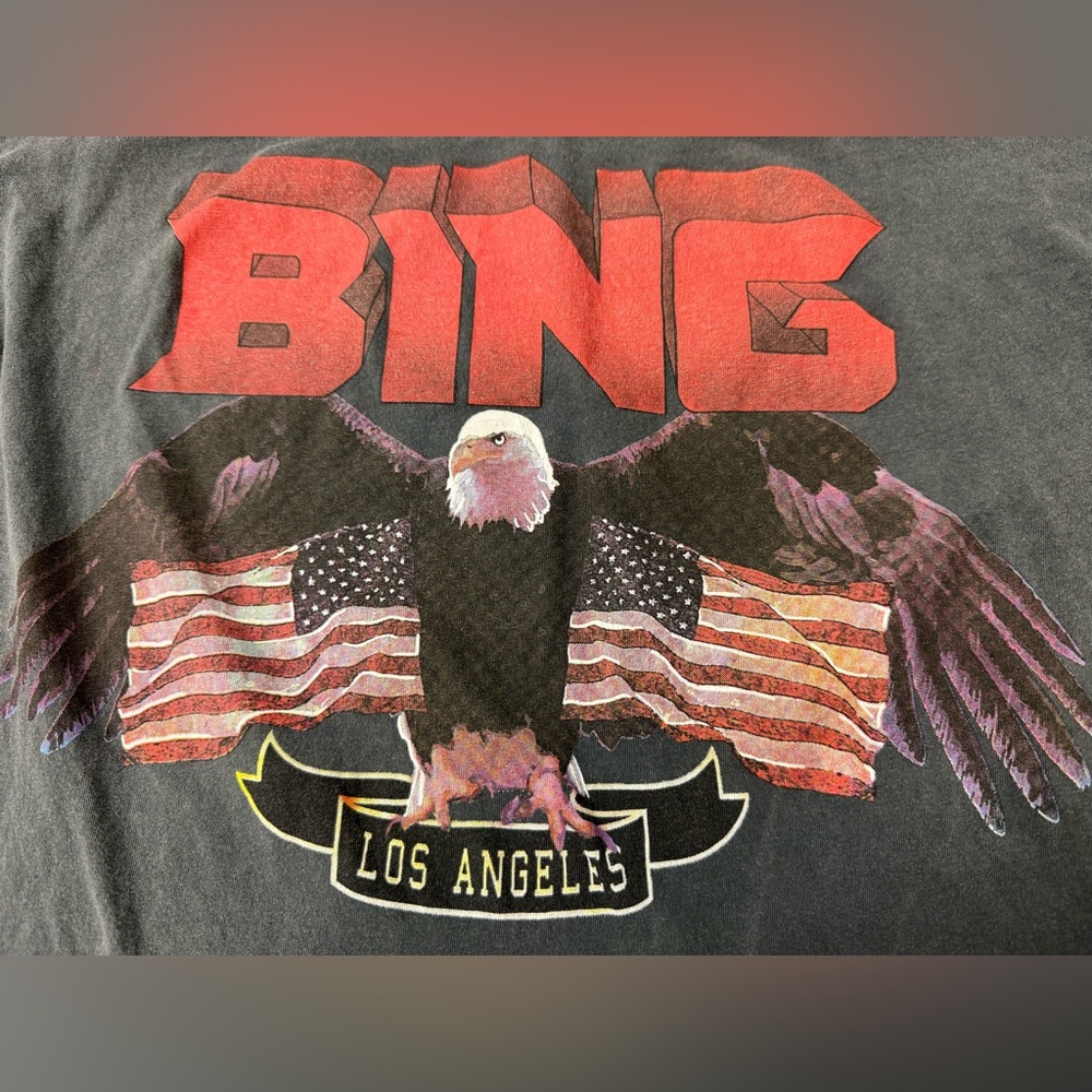 Anine Bing Los Angeles Tee T-Shirt Washed Black Gray - Picture 2 of 7